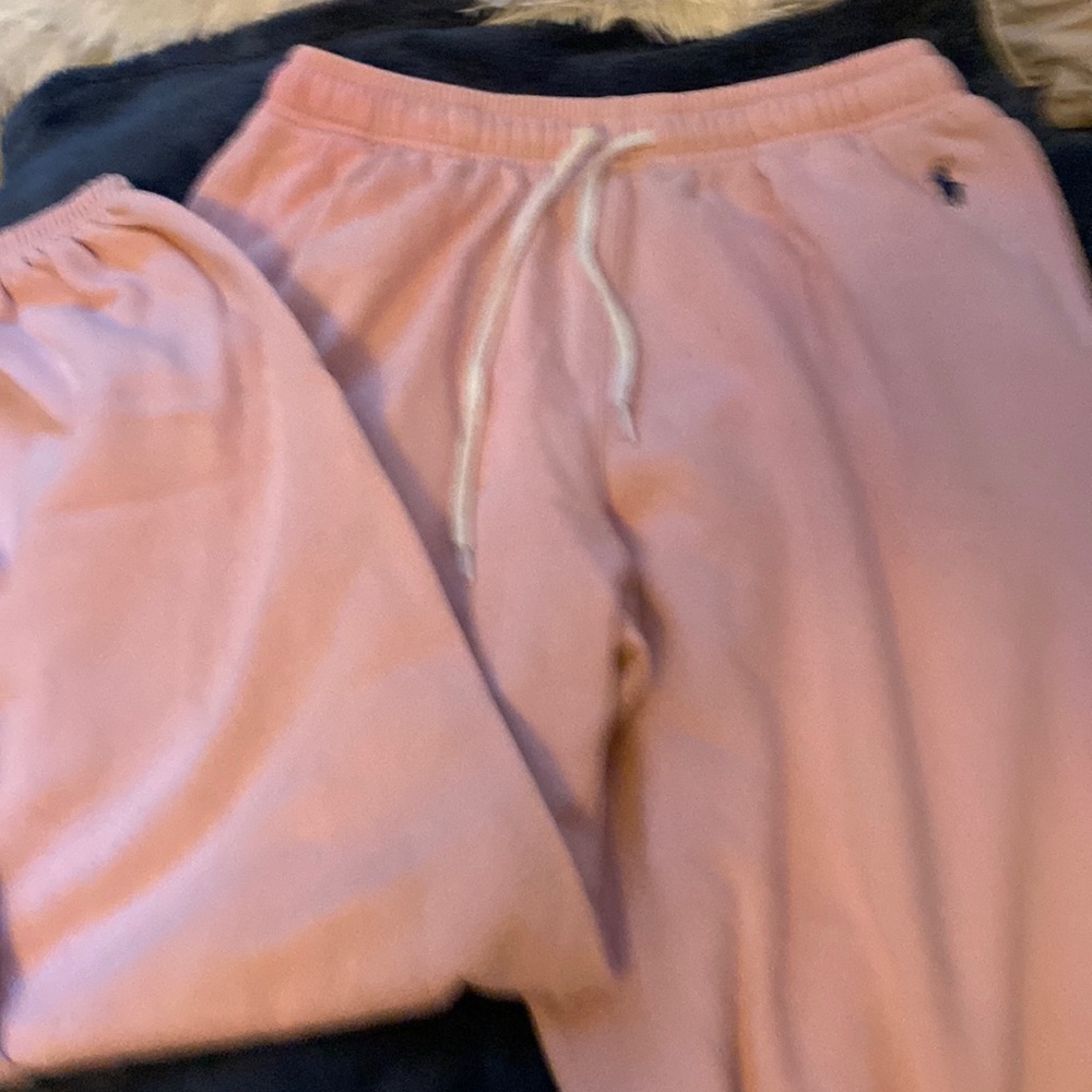Pink sweat pants size m from polo